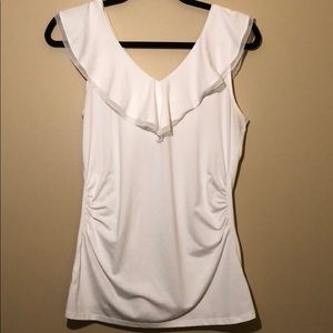 White sleeveless shirt